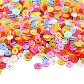 1000 PCS Round Mixed Button 10mm Resin Sewing Buttons 4 Holes Buttons for Clothes Sewing DIY Craft Projects