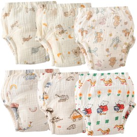 GoUseGo Training Pants, Baby, Boys and Girls, 6 Layers, Set of 6, Baby Toy Pants, 31.5 inches (80 cm), 35.4 inches (90 cm), 39.4 inches (100 cm), 43.3 inches (110 cm), Gauze Fabric, Cotton, Absorbent