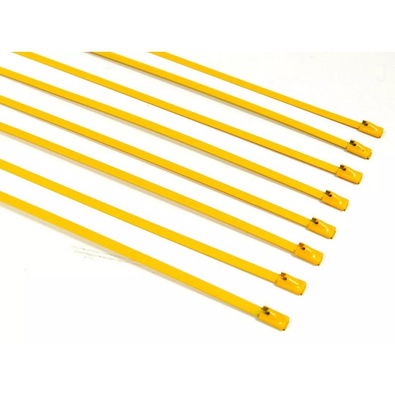 Unbranded 8" UNIVERSAL STAINLESS STEEL CABLES ZIP TIES X4 YELLOW