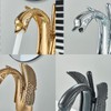 NDZZQBPGO Gold Swan Bathroom Sink Faucet Copper Basin Faucet Deck