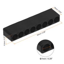 QUARKZMAN Screwdriver Bit Holder Organiser 65 x 9.5 x 16 mm 8 Holes Hex Drill Plastic Storage Box for Any 1/4 Inch Metal Bits Pack of 6