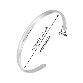 Eigso Women's 8 mm Copper Open Cuff Bracelets Fashion Vintage Copper Bracelet for Woman Man Gift for Her, Copper