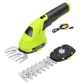 SnapFresh Hedge Trimmer Cordless & Electric Grass Shear - 2 in 1 Handheld Bush Trimmer, Small Grass Trimmer with Battery & Type-C Cable, Lightweight Shrub Trimmer for Garden