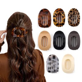 8pcs Horquillas Planas para Cabello,Broches para cabello de mujer,Pinzas para el Cabello Planas y Curvas para Mujeres Cómodas,Espléndida Grandes Bonit