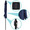 Sunnydaze 9-Foot Half Patio Umbrella with Solar LED Lights -