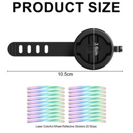 KingYH Bicycle Seat Mount for Gar-min Varia Radar Rear Light Holder PC Material Bicycle Accessories with 20 Reflective Stickers for Bicycle Seat Post Gar-min Varia RTL510 RTL515 RVR315 L308