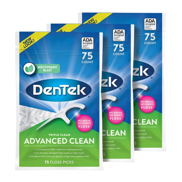 DenTek DenTek Triple Clean Advanced Clean Floss Picks, No Break