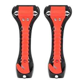 SCUARI Car Window Breaker and Seatbelt Cutter,Car Window Breaker Tool,Car Accessories Emergency Escape Tool,2-in-1 Glass Breaker and Seatbelt Cutter,Fit Auto Traffic Accident Emergency Escape (2PCS)