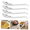 iplusmile 4pcs Stainless Steel Slotted Caviar Spoons Set Versatile Strainer