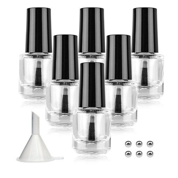 Agidea Botellas vacías de esmalte de uñas con tapa de