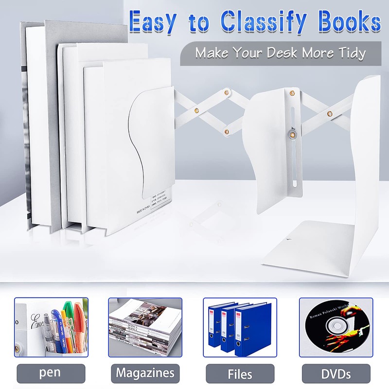 Heavy Duty Book Ends to Hold Books with Pen Holder,