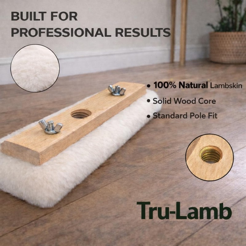 Tru-Lamb 10" Lambskin Floor Applicators (3-Pack) – 100% Natural Lambswool