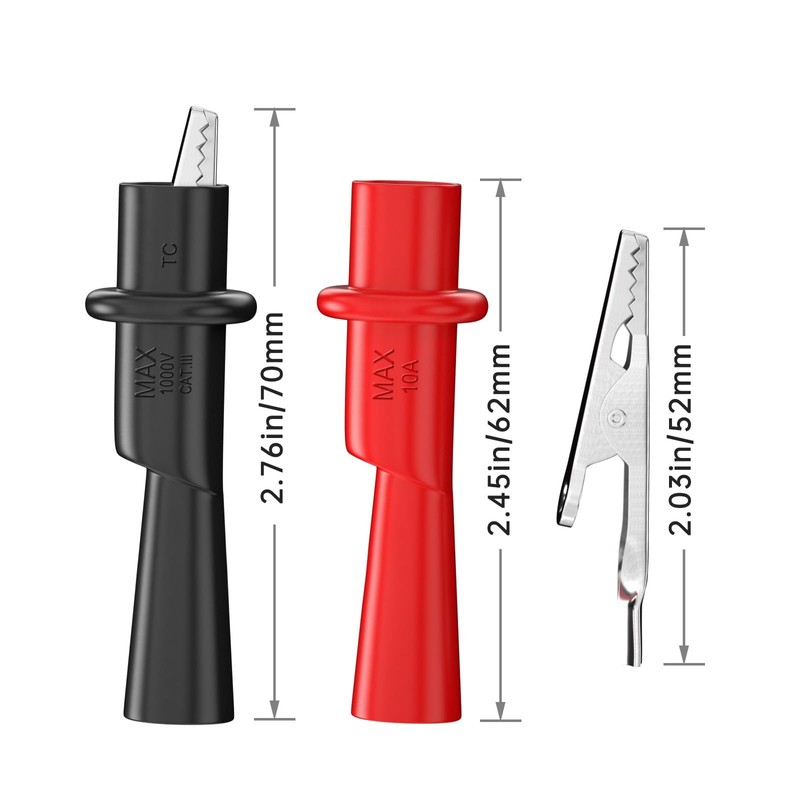 Cleqee 1000V 10A 4PCS Multimeter Alligator Clip Set Electrical Crocodile