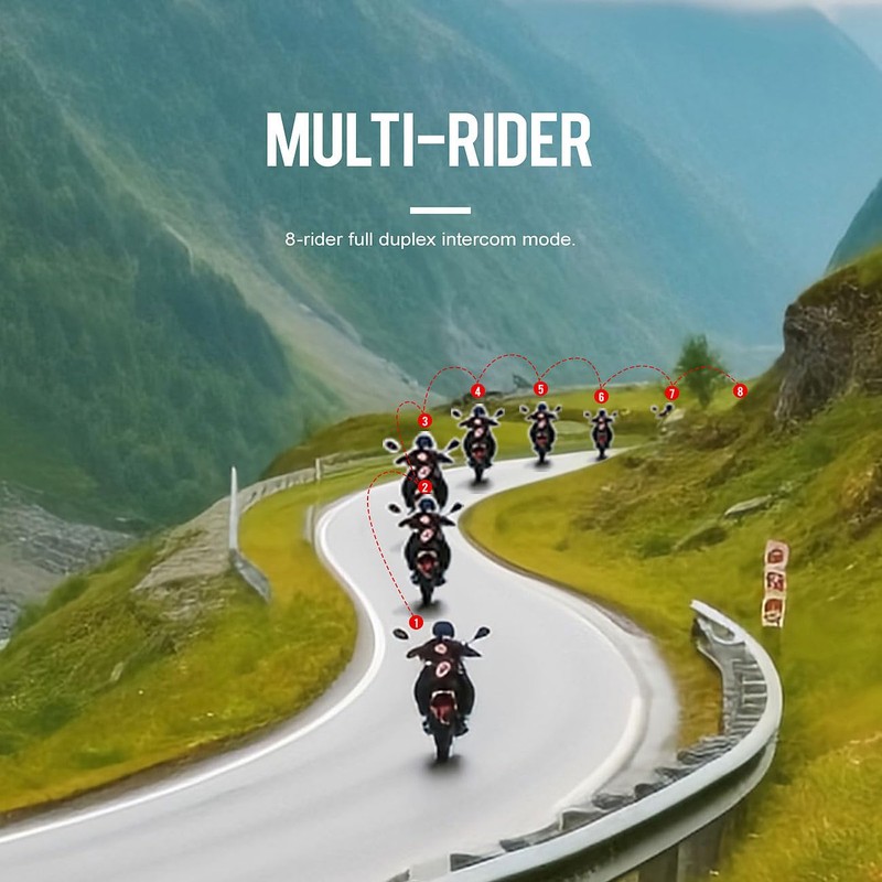 NavGear Motorrad-Kommunikations-System für bis zu 8 Personen, Bluetooth