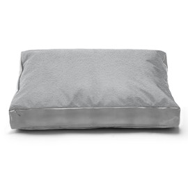 Aacabo Dog Bed Cover,Heavy Duty Durable Waterproof Fluffy Soft Short Plush Replacement Dog Bed Covers,35" L x 22" W x 4" H Inch Washable Removable Pet Bed Mattress Cover with Zipper.Grey,Cover Only.