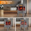 Electric Fireplace Heater 24'' Freestanding Fireplace Stove Infrared Fireplace RealSmart