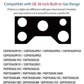 Stove Cover For Only 36 Inch GE Gas Range Model JGP5036 PGP7036 PGP9036 CGP5036 CGP7036, Upgraded 0.4MM Thickness Reusable Stove Burner Covers For GE Gas Stove Top Protector