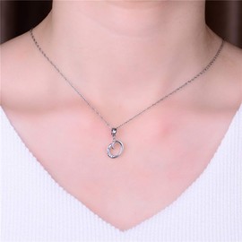 Globalwin Jewellery - Collar con colgante de plata de ley 925 de la A a la Z, circonita cúbica transparente de 26 letras, para pulseras, collares de joyería DIY, Plata esterlina, circonita