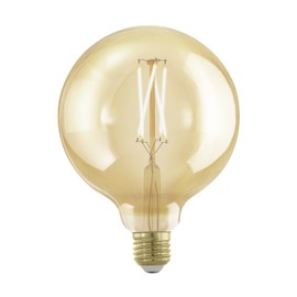 EGLO E27 LED Dimmable Bulb, Golden Vintage Decorative Bulb, Retro Globe Bulb, 4 Watt (Equivalent to 28 Watt), 300 Lumen, Warm White, 1700 K, Edison Bulb G125, Diameter 12.5 cm