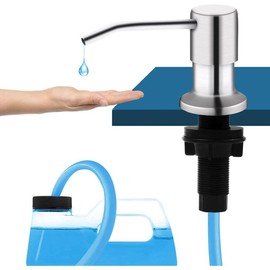 Soap Dispenser for Kitchen Sink, Kichen Sink Soap Dispenser, 47" Extension Tube kit, Under Sink Soap Dispenser Pump, No Need More Refills, Good Suction Power, Black - Color: Brushed Nickel