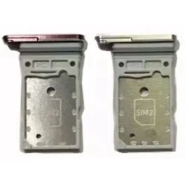 2pcs Dual SIM Card Slot Tray Holder Plastic Phone SIM Card Slot Replacement for Galaxy S22 Ultra 5G White Red