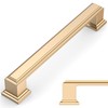 Amerdeco 10 Pack Brushed Brass Cabinet Pulls 5 Inch(128mm) Hole