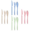 Knives Spoons and Forks Set, Wheat Straw Cutlery Set, Reusable