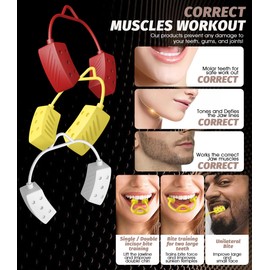 Sonnorel Jawline Trainer Jaw Exerciser (Updated Version) Jaw Trainer for Face Mouth Improve Resistance Neck Exerciser Build Your Jaw Improve Face Contours Pack of 3