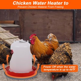 Lxheir Chicken Water Heater, 13'' Heated Base for Metal Plastic Poultry Founts Waterer 3-5 Gallons, Poultry Water Heater Base for Chicken Turkey Goose Duck Pigeon Drinker in Winter Grey