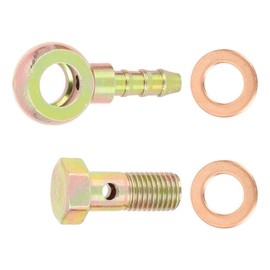 Unifizz Car Banjo Hose Barb Bolt Fittings Washer Kit Bronze Tone Metal for Motorcycle Car 8mm