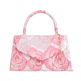 LeahWard Women's Faux Suede Clutch Bag Party Wedding Top Handle Handbag Purse Gift (G-Red)