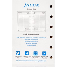 Filofax Pocket Day per Page English appointments Diary - 2022, 22-68241