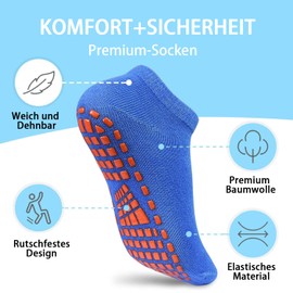 ELUTONG Trampoline Socks Children's Non-Slip Socks 4 Pairs Boys Girls Non-Slip Yoga Training Floor Socks for 2-9 Years Toddler, 07 black + grey + purple + rose red