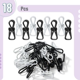 Mr. Pen- Chip Clips, 18 Pack, 2 Inch, Black & White, PVC-Coated Steel Clips for Food Bags