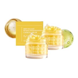 Deep Collagen Retinol Power Boosting Capsule Cream, Anti-Aging Moisturizer with Hyaluronic Acid, Firming Wrinkles, Deep Hydration for Dry Skin, Lightweight Day Night Use