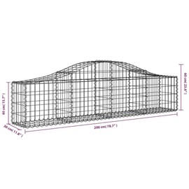 TREATLIFE HOME Enhance Your Garden's Appeal with Arched Gabion Basket, Durable Galvanized Iron, Sound-Insulating Barrier, Silver Finish
