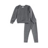 Splendid Baby Girl's Velour Sweatshirt Set, Charcoal