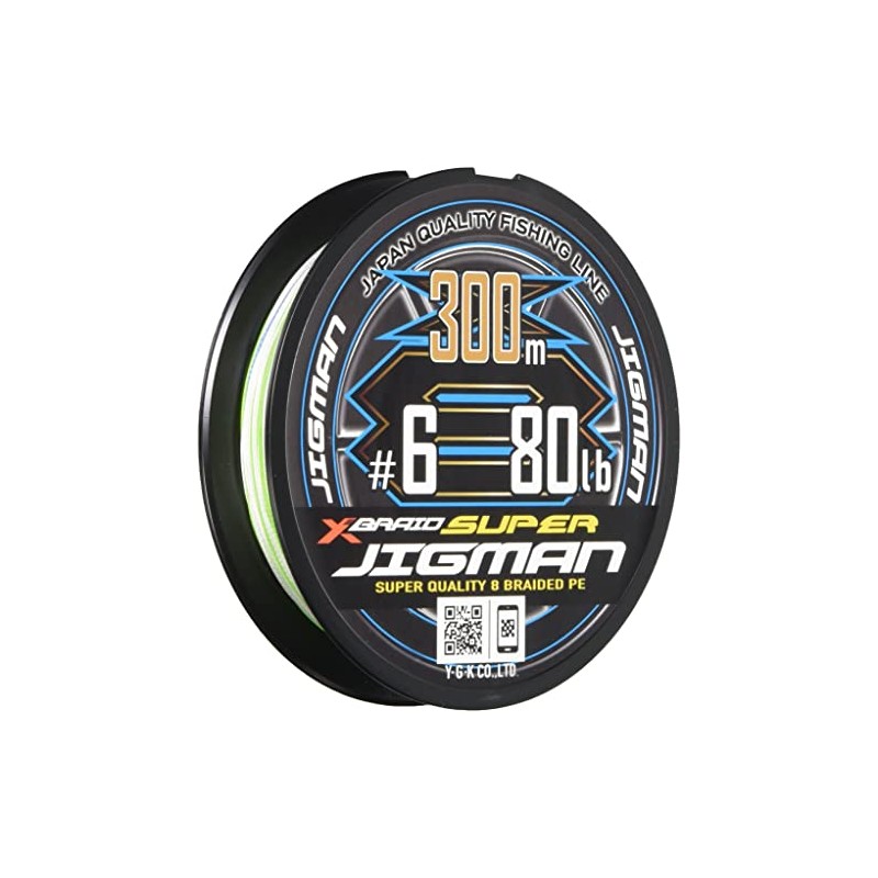 X-Braid Super Jigman X8 300m No. 6 80lb 5 Colors