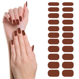 XQMMGO 22 Pcs UV Gel Nagelfolie, Nagelsticker Selbstklebend, Gellack Wraps für Nagel, Gel Nail Sticker, Nailwraps Nagellackstreifen, Gelfolien Halb Ausgehärtet (Tiefrot)