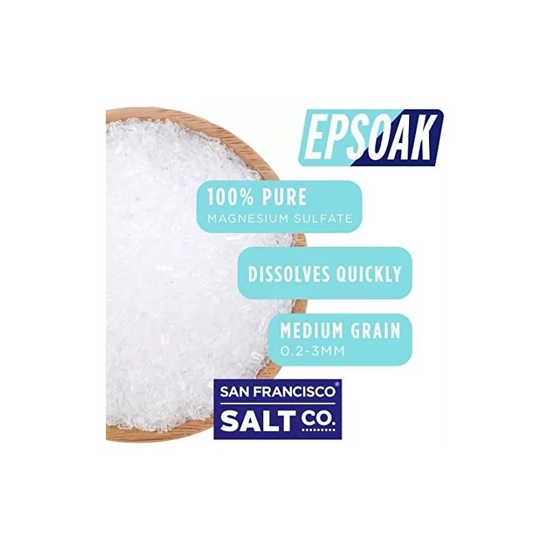 Epsoak Sal De Epsom Sulfato De Magnesio Usp, 19.75lbs Bolsa