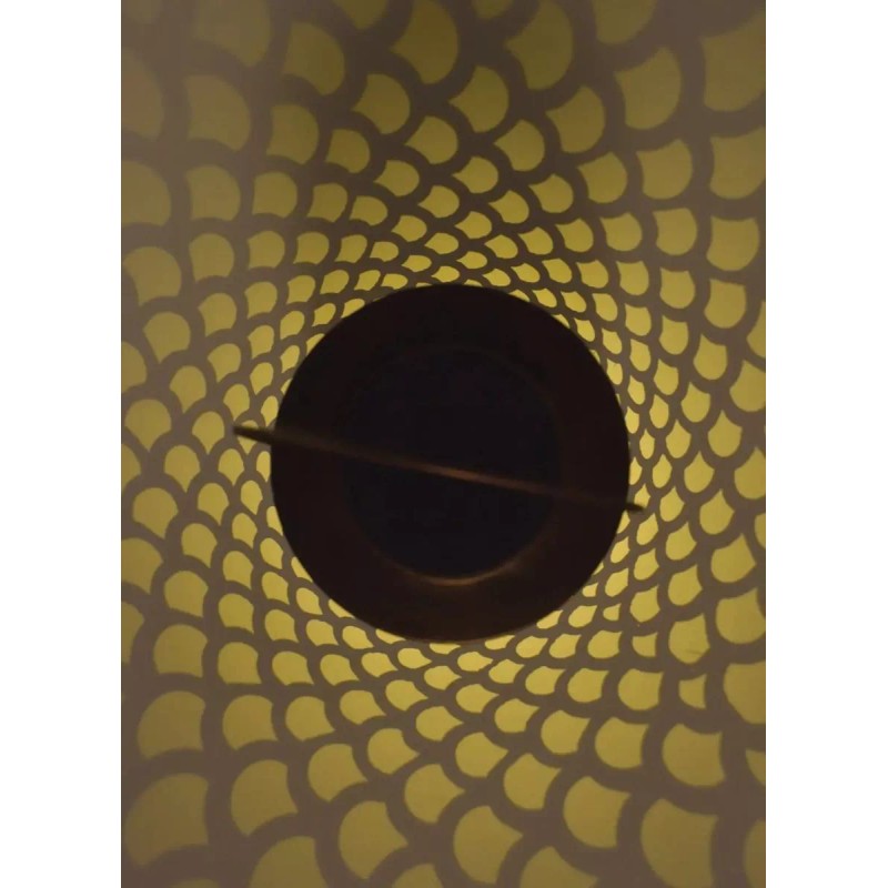 Deco Glow Lattice Solar Lantern Bronze