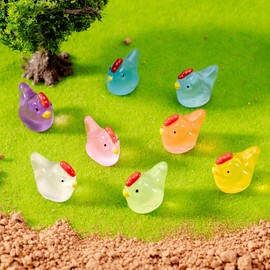 70 Pack Mini Animals Tiny Chicken Figurines Bulk for Miniature Dollhouse Decor Accessories Garden Aquarium Potted Ornament Party DIY Charms Office Classroom Activity to Hide