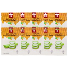 LAENITA HS BOTANICAL FIT Honey Sheet Mask – Korean Face Mask with Aloe, Hyaluronic Acid & Honey Extract – Hydrating & Soothing – 0.8 oz – Made in Korea (Aloe, 1 count(pack of 10))