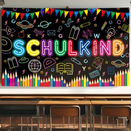 First Day of School Banner Decoration 180 x 110 cm Back to School Decoration Finally School Child Banner Background Party Banner Decoration for Children Girls Boys
