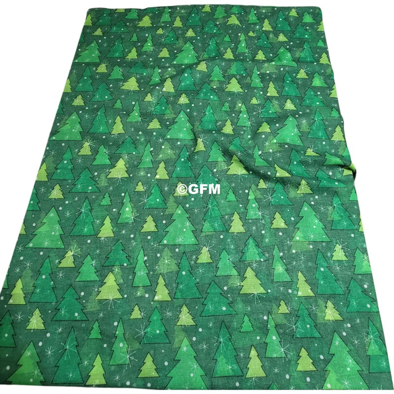 GFM® Women's Christmas Theme Print Scarf (CHRISSCF-3) (Christmas Trees -