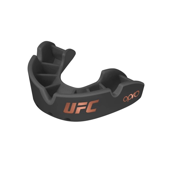 OPRO Bronze Level UFC Adult and Junior Sports Mouthguard with Case and Fitting Device, Kids Gum Shield for UFC, MMA, Boxing, BJJ and Other Combat Sports (Black, Youth)