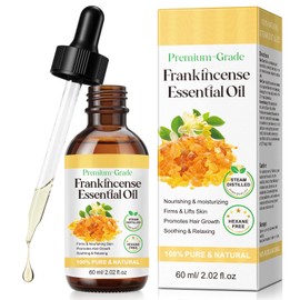 Frankincense Essential Oil for Face & Body Skin Reduces Fine Lines & Stretch Marks, Hydrates & Soothes Irritated Skin, Natural Skincare Frankincense Resin Oil Aromatherapy, Skin Care, Spa 2.02 fl oz