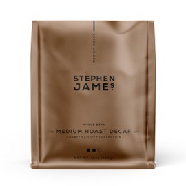 Stephen James Coffee, Premium Medium Roast Decaf Whole Bean Coffee, 12 oz. Bag