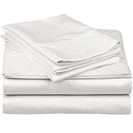 800 Thread Count 100% Egyptain Cotton Sheet Twin White Sheets Set, 4-Piece Long-staple Combed Pure Cotton Best Sheets For Bed, Breathable, Soft & Silky Sateen Weave Fits Mattress Upto 18'' Deep Pocket