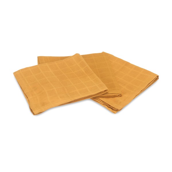 Full Circle Kind Collection 100% Organic Cotton Plant-Dyed Dish Cloths, Set of 3, Turmeric